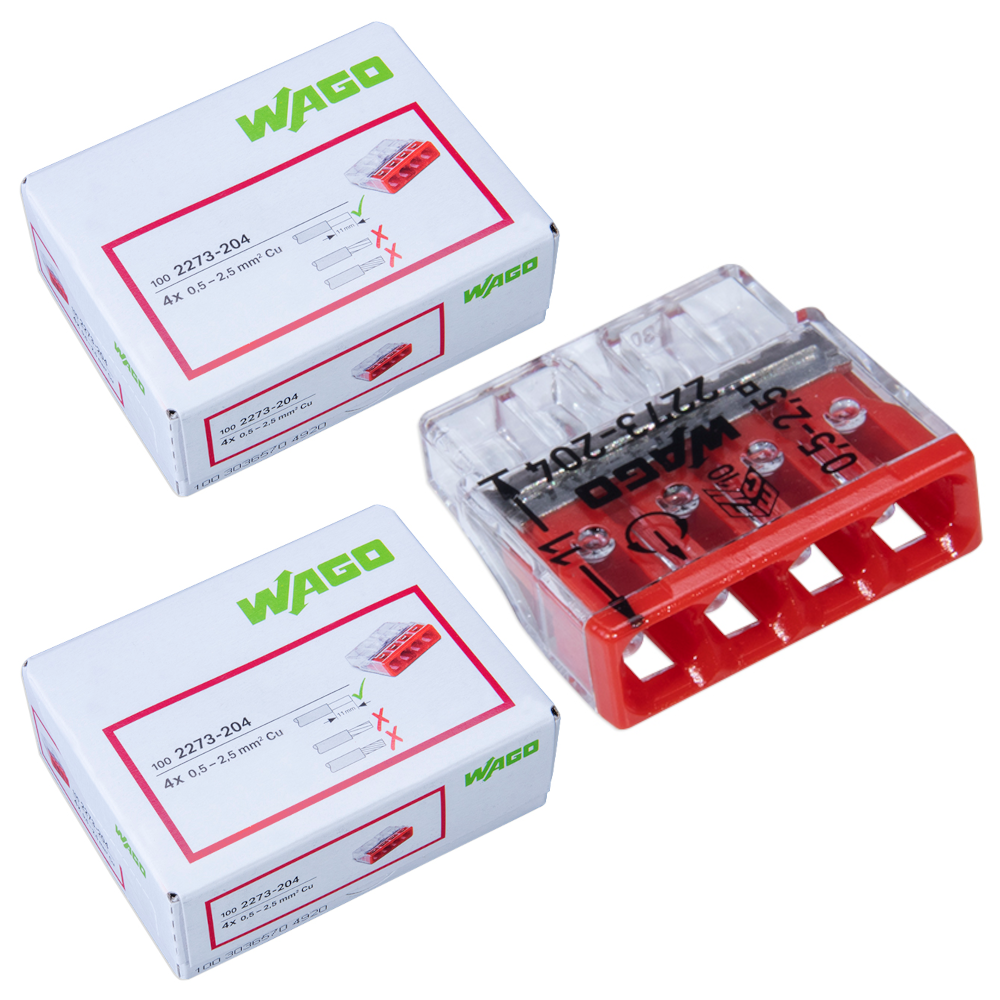 WAGO 2273-204 | 4-polig | max. 2,5mm² Verbindungsklemmen