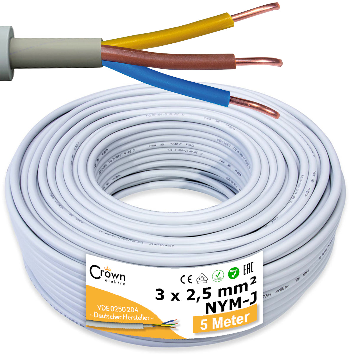 NYM-J Kabel 3x2,5mm² | 5-100m