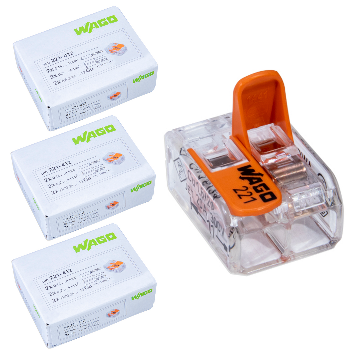 WAGO 221-412 | 2-Polig | max. 4mm² Hebelklemmen