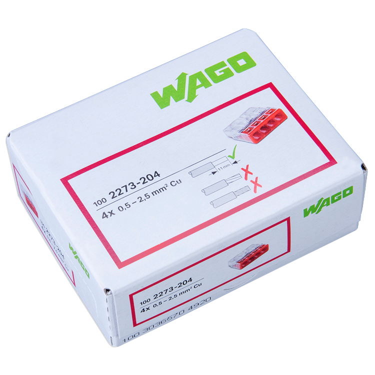 WAGO 2273-204 | 4-polig | max. 2,5mm² Verbindungsklemmen