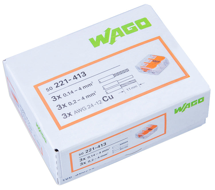 WAGO 221-413 | 3-Polig | max. 4mm² Hebelklemmen