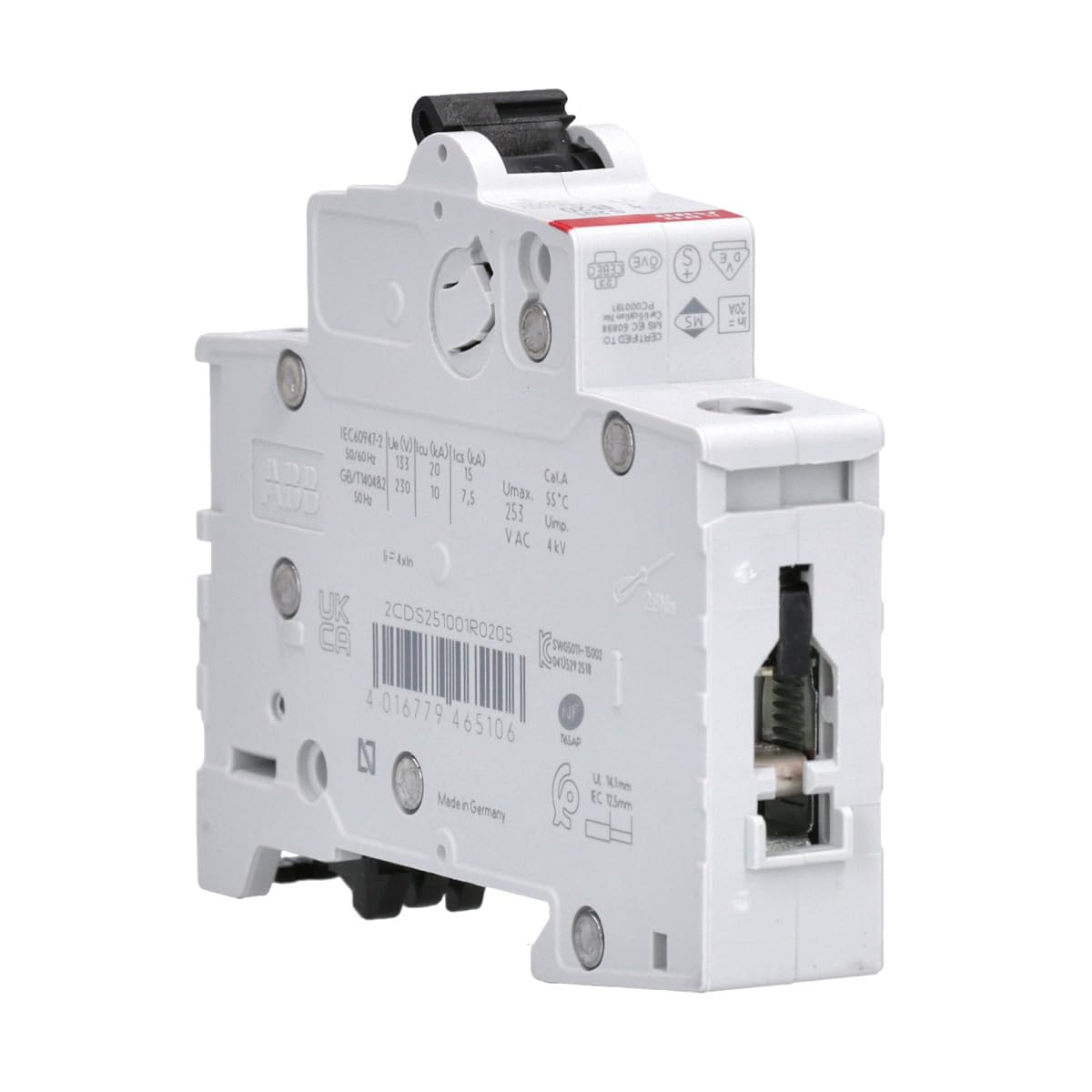 ABB S201-B20 Leitungsschutzschalter 20A 6kA 1-polig