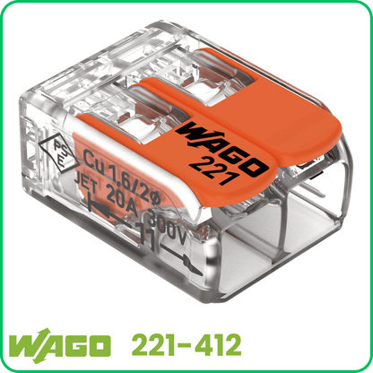 WAGO 221-412 | 2-Polig | max. 4mm² Hebelklemmen