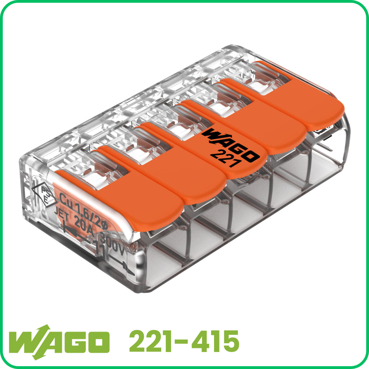 WAGO 221-415 Hebelklemmen 5-polig 25 Stück OVP