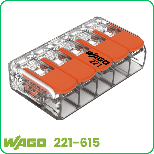 WAGO 221-615 Hebelklemmen 5-polig 15 Stück OVP