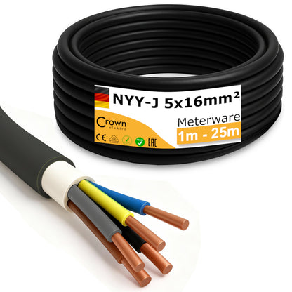 NYY-J 5x16mm² Erdkabel für Außenbereich | Meterware