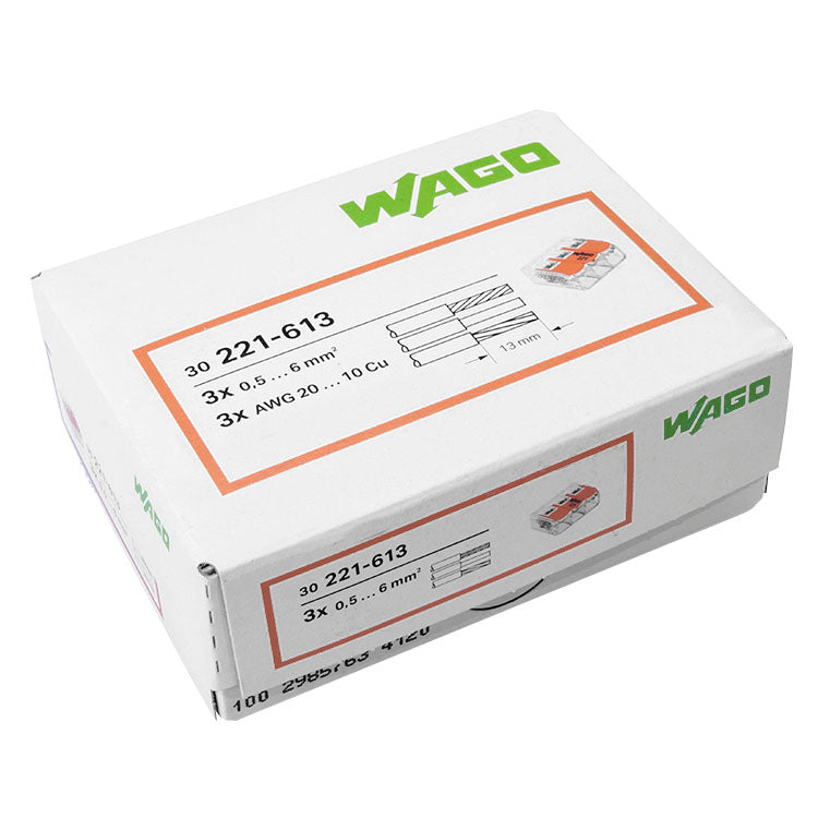 WAGO 221-613 | 3-polig | max. 6mm² Hebelklemmen
