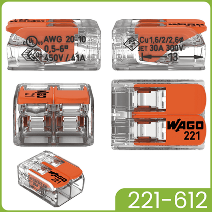 WAGO 221-612 | 2-polig | max. 6mm² Hebelklemmen
