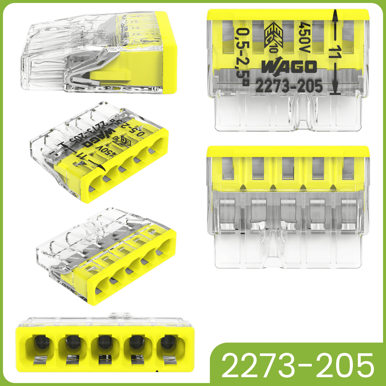 WAGO 2273-205 | 5-polig | max. 2,5mm² Verbindungsklemmen