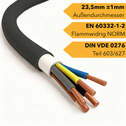 NYY-J 5x16mm² Erdkabel für Außenbereich | Meterware