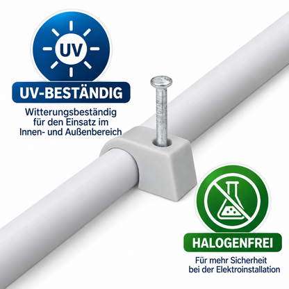 Nagelschellen für Kabel Ø 4-7mm Nagellänge 20mm