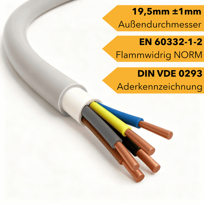 NYM-J Kabel 5x10mm² Meterware