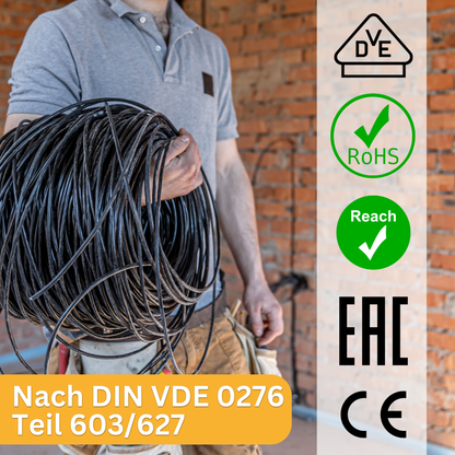 NYY-J 5x4mm² Erdkabel für Außenbereich | 2-50m